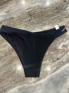 ZYIA Black Fine Ribbed Bikini Bottom